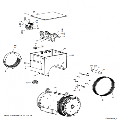 Alternator and Mounting, continued  交流發(fā)電機(jī)和安裝，“GM91650,”“40MDDCA,”“55MDDCB ,”“65MDDCC,”“80MDDCD,”“99MDDCE,”“GM93289,”